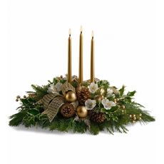 Golden Centrepiece with Candles