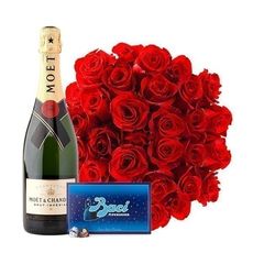 Passion - 36 Red Roses with Moet & Baci