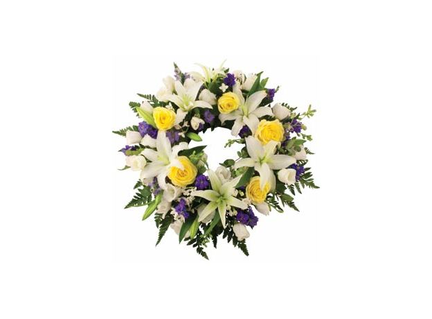Wreath With White & Purple Tones