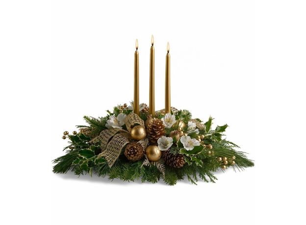 Golden Centrepiece with Candles