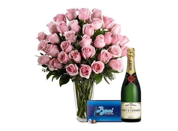 Happiness in Pink with Moet and Baci