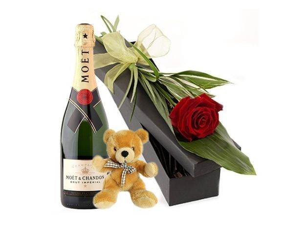 Moet, Teddy and Red Rose